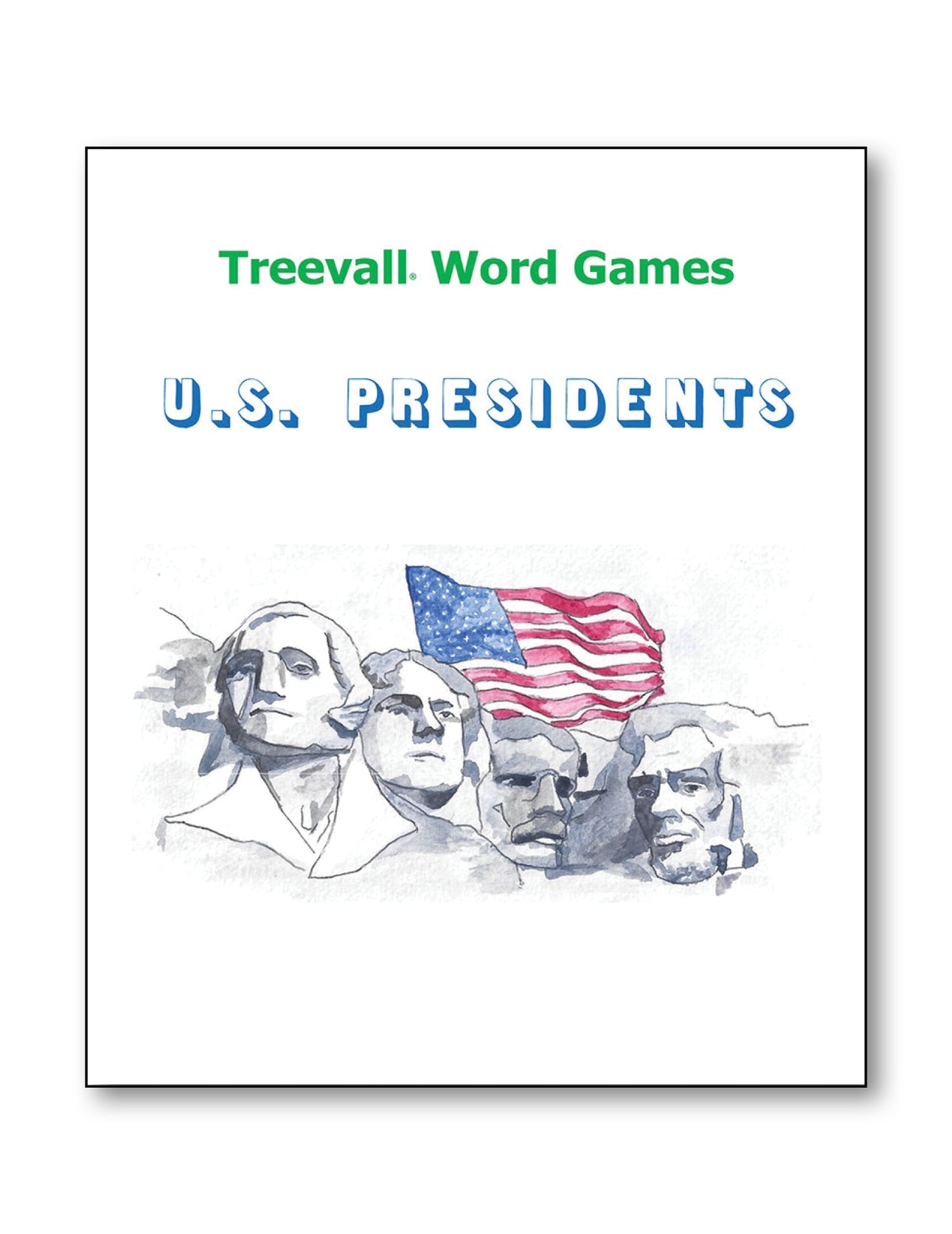 Treevall Word Games U.S. Presidents Bingo Game for Dementia