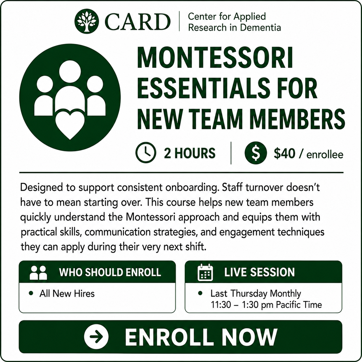 Montessori Essentials for New Team Member: 2 Hours