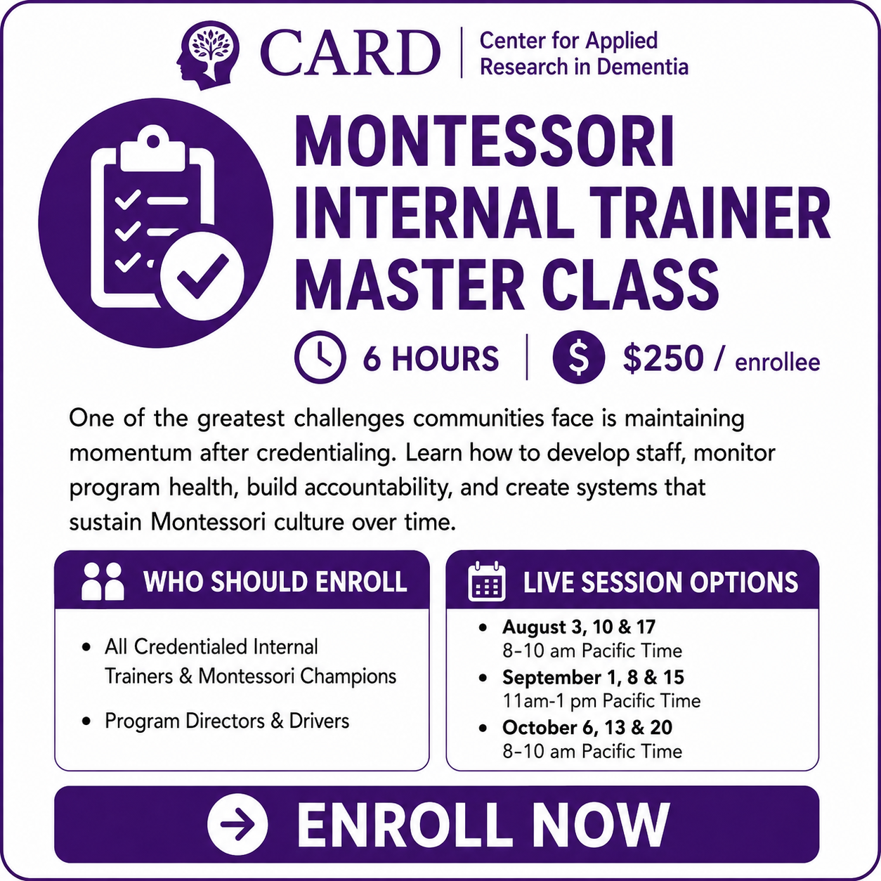 Montessori Internal Trainer Master Class