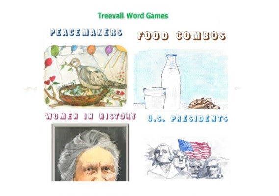 4 treevall word games included in bundle